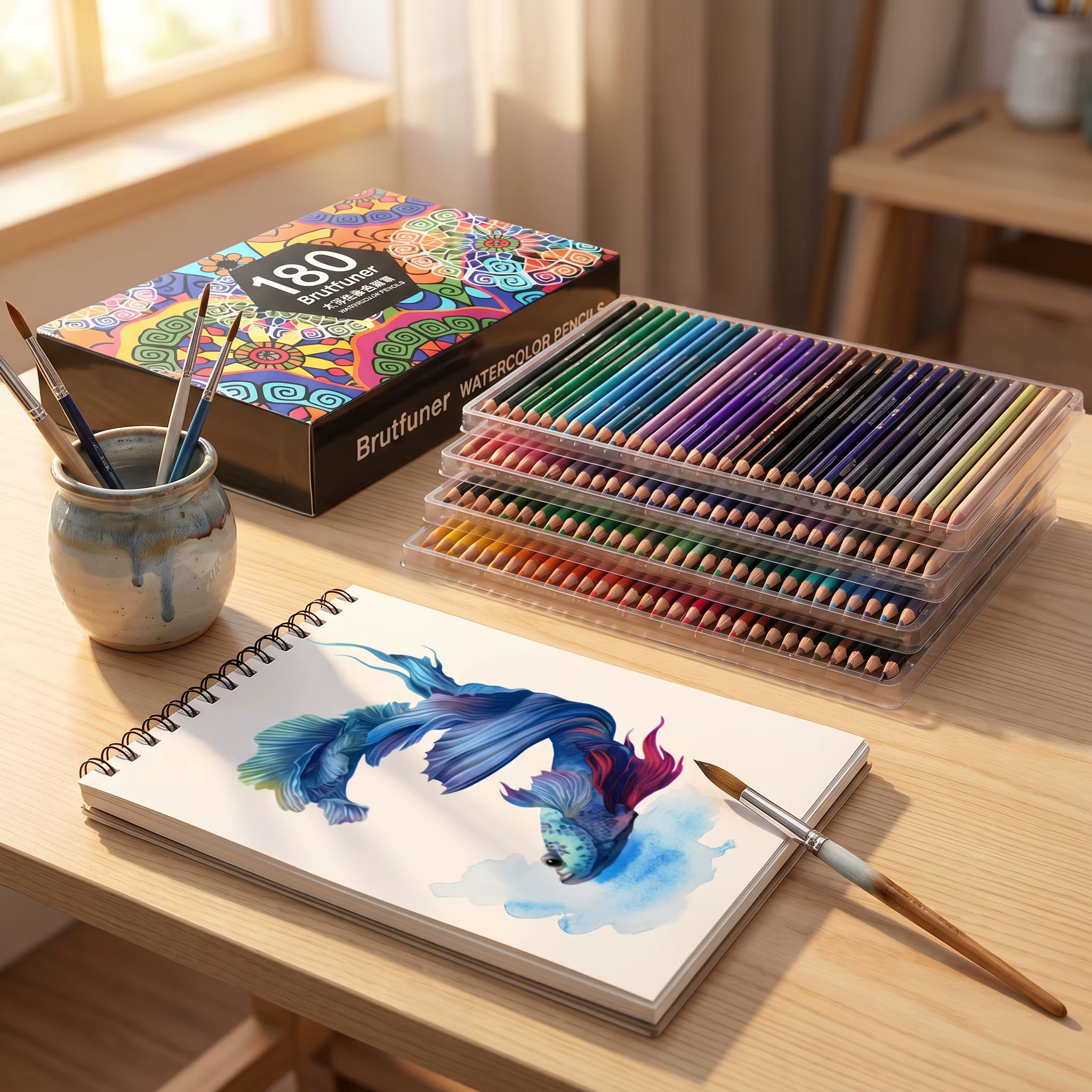 Crayons de couleur à l'eau professionnels 48/72/120/180, ensemble de crayons de couleur pour adultes, pour livre de coloriage, mélange et esquisse