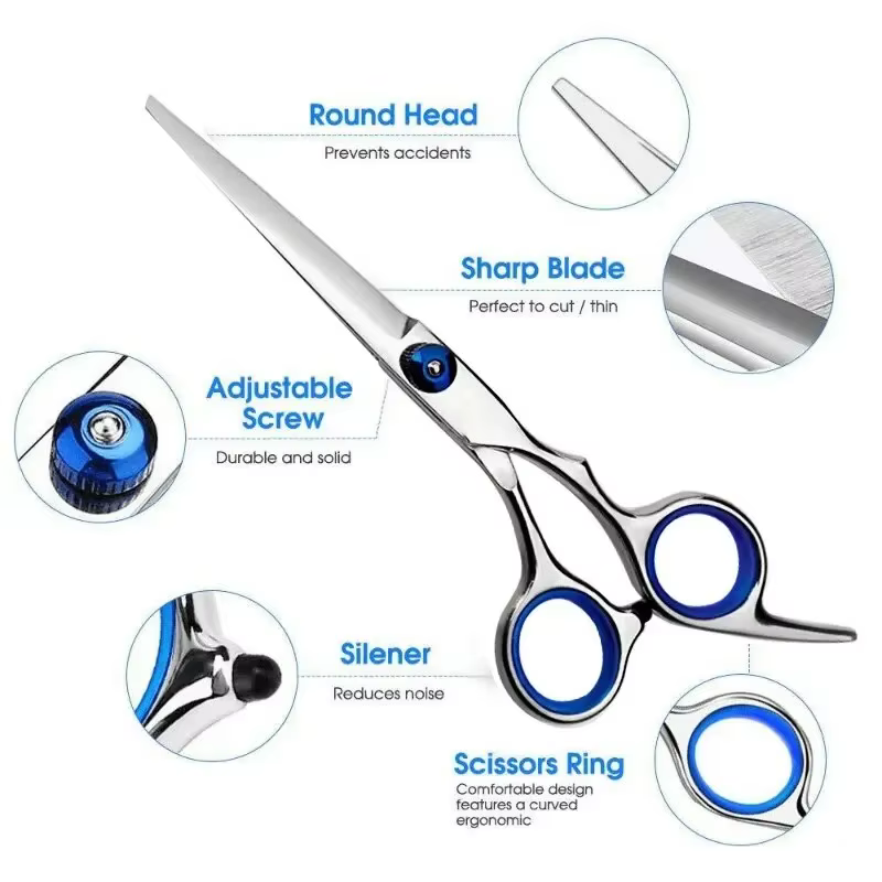 Ciseaux de coiffure professionnels en acier inoxydable