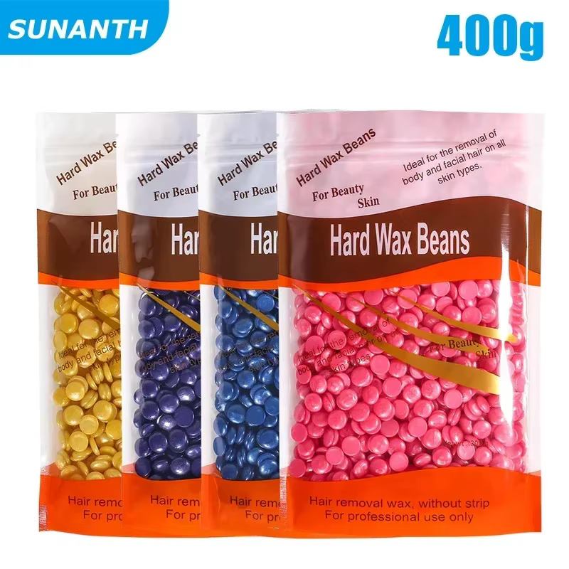 500g/200g/50g haricots de cire dure pour épilation corps perle brésilienne européenne pour chauffe-cire