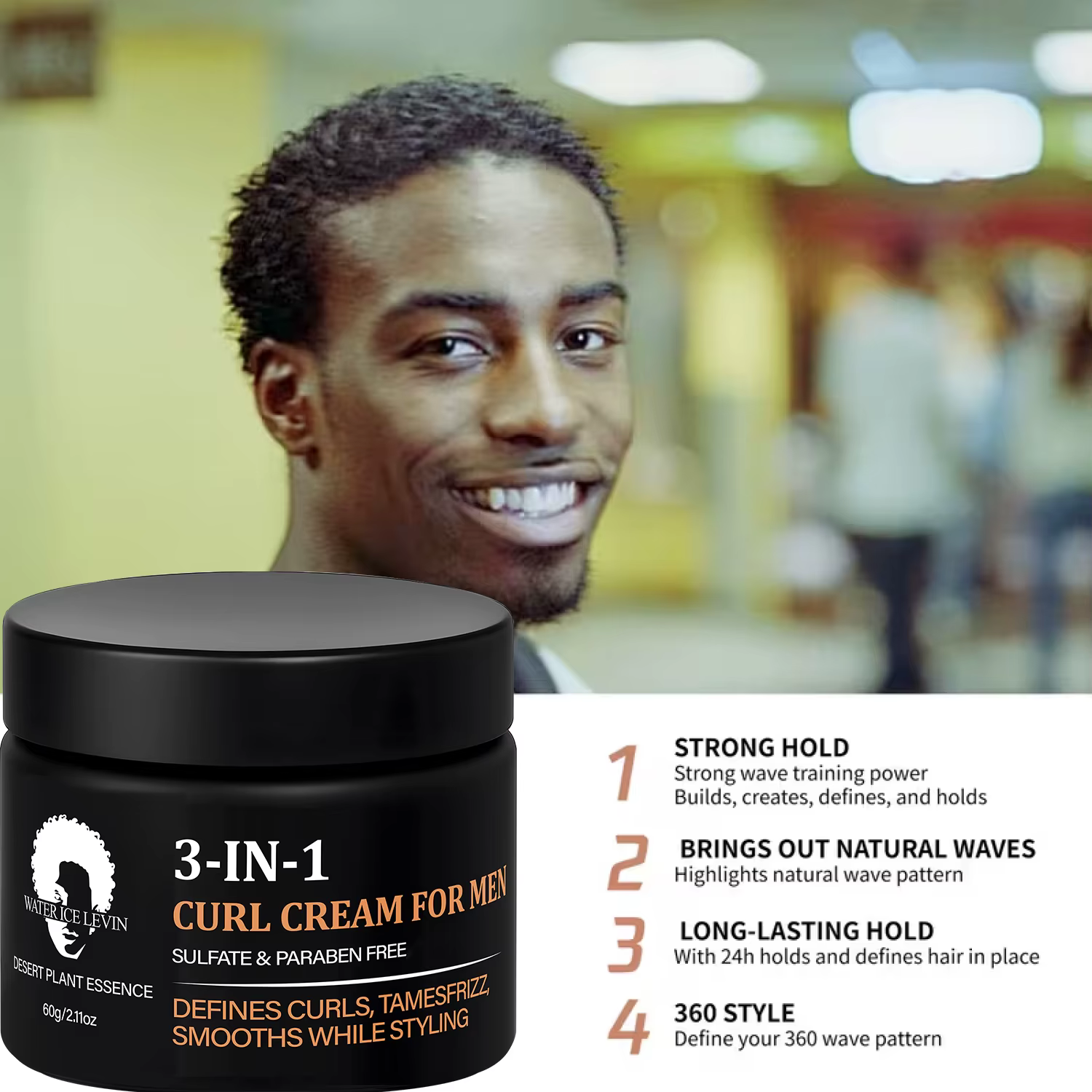 Crème anti-boucles 3 en 1 pour hommes
