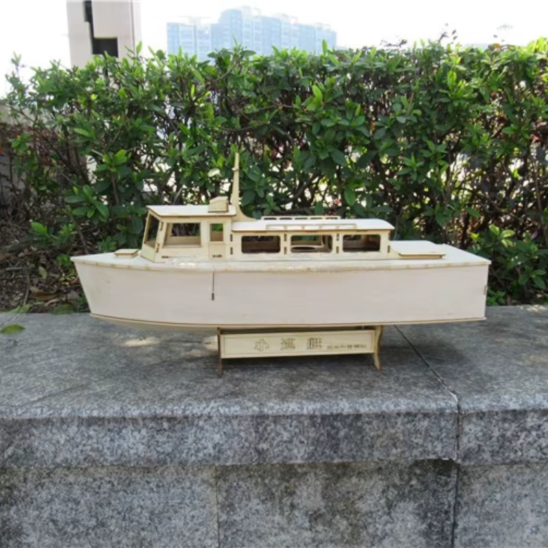 Kit de maquette de bateau en bois, petit bateau de patrouille, assemblé à la main, télécommande électrique, bricolage, jouet
