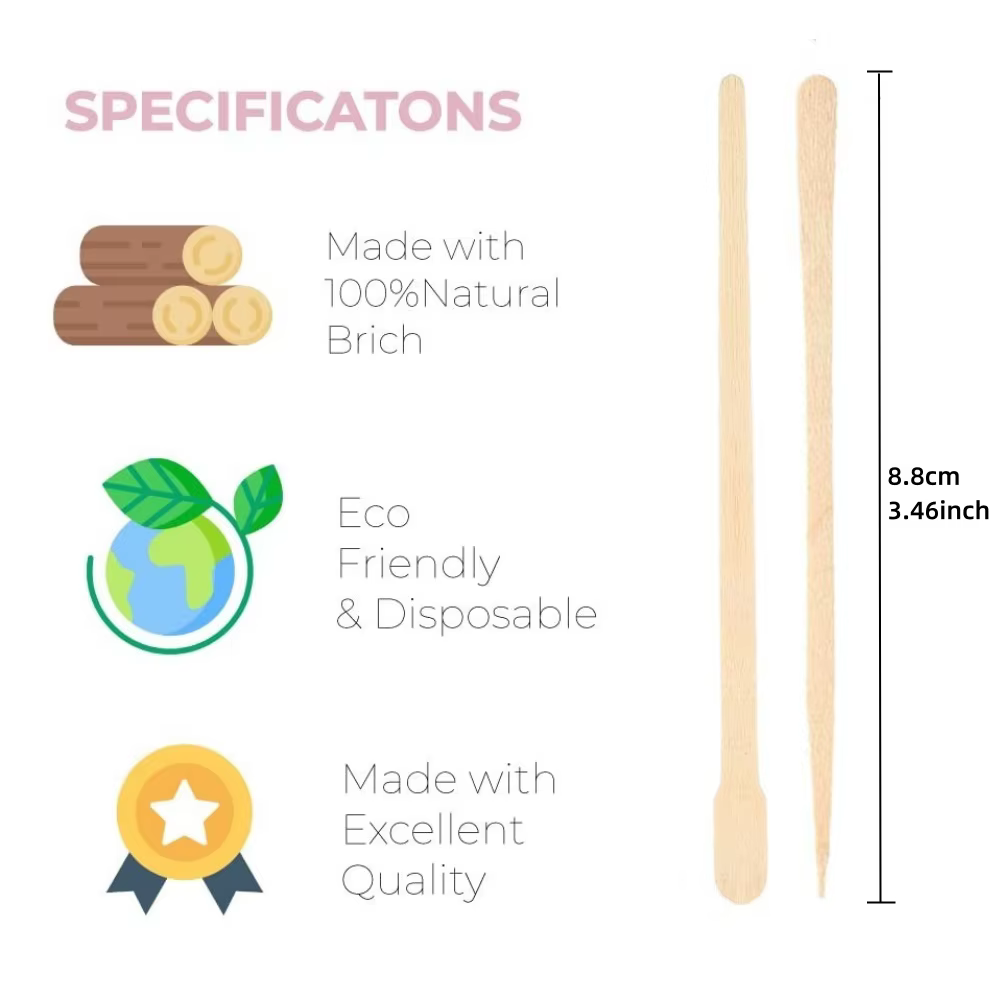 100 pièces femme en bois épilation bâton jetable