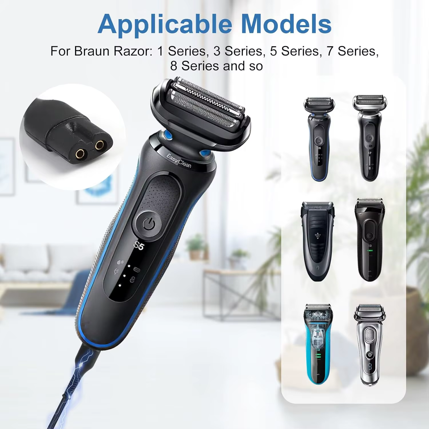 Brangdy 12V chargeur de rasoir adapté pour Braun série 7 9 3 5 1 XT5