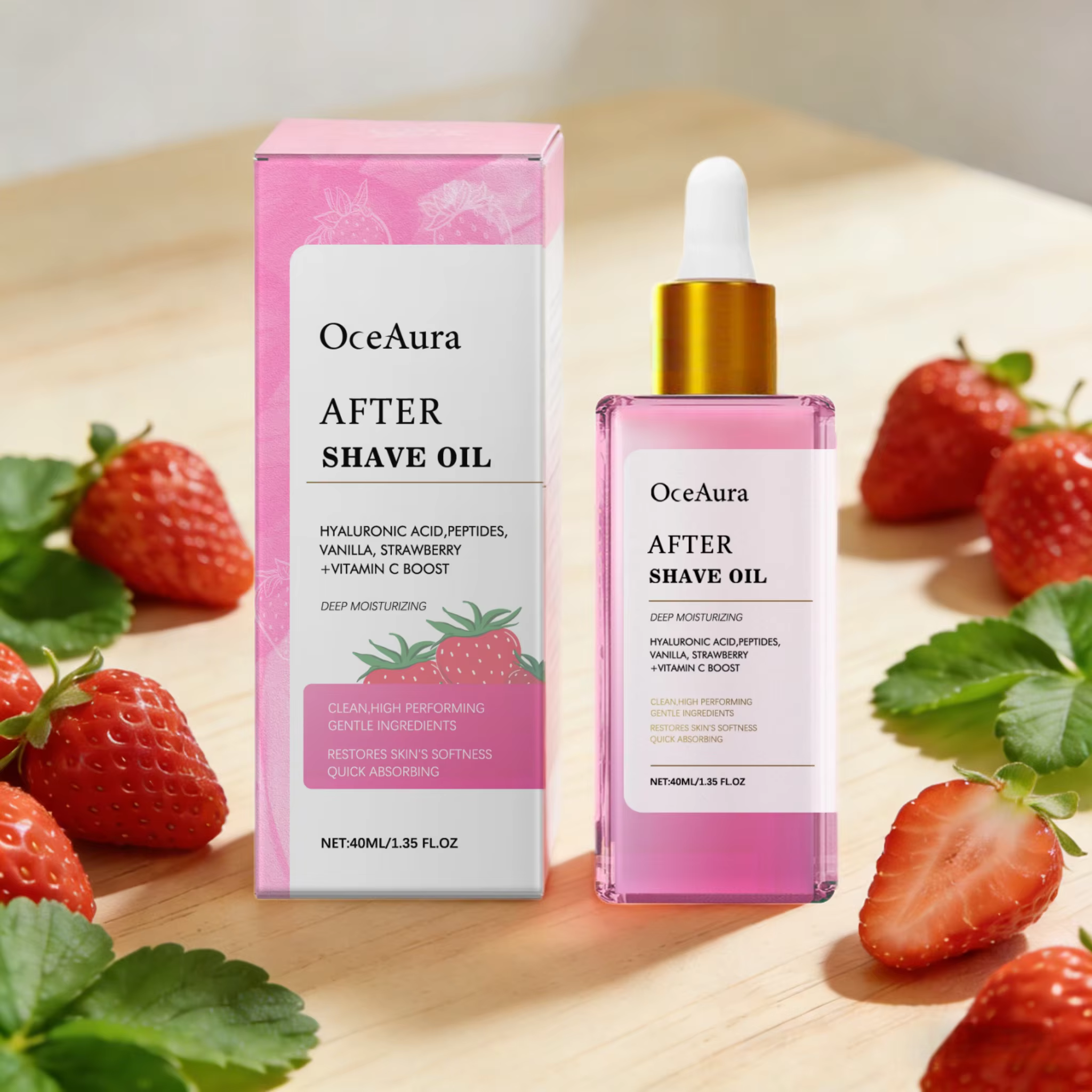 Huile après-rasage OceAura à la fraise et à la vanille