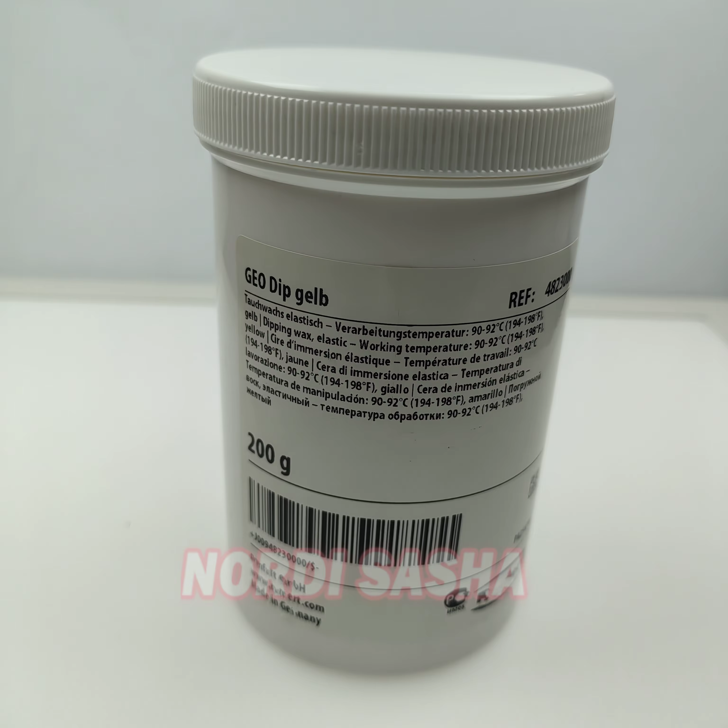 GEO-Dental Dip Dipping Avertissement, Mars Warm Immersion, Utilisation dans toutes les dents, Couronne et pont, Jaune, Orange, Vert, 200g par bouteille
