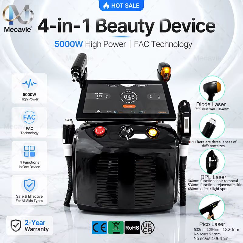 Machine d'épilation indolore 4-en-1 Soprano Titanium Ice Platinum RF Diode 755 808 940 1064nm 4 ondes laser ND:YAG 2026