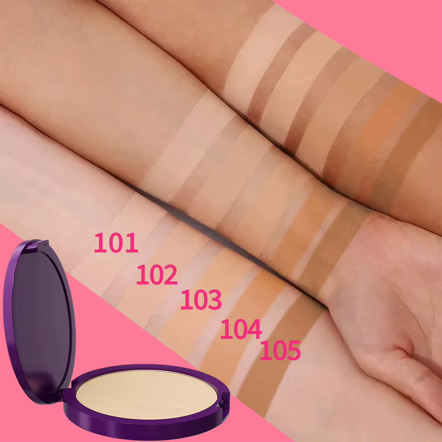 Fond de teint en poudre pressée mat à couvrance totale 5 couleurs, contrôle du sébum, finition impeccable et légère, maquillage pour femme, cadeaux