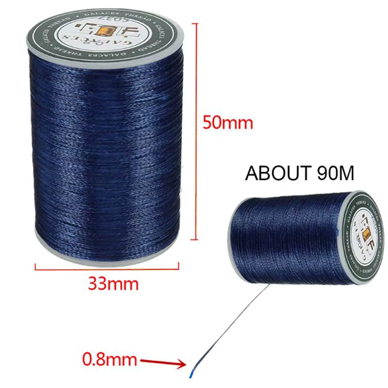 Fil ciré de 0,8 mm x 90 m pour réparation, couture de cuir, couture à la main, fil DIY pour étuis, arts et artisanat, outil d'artisanat