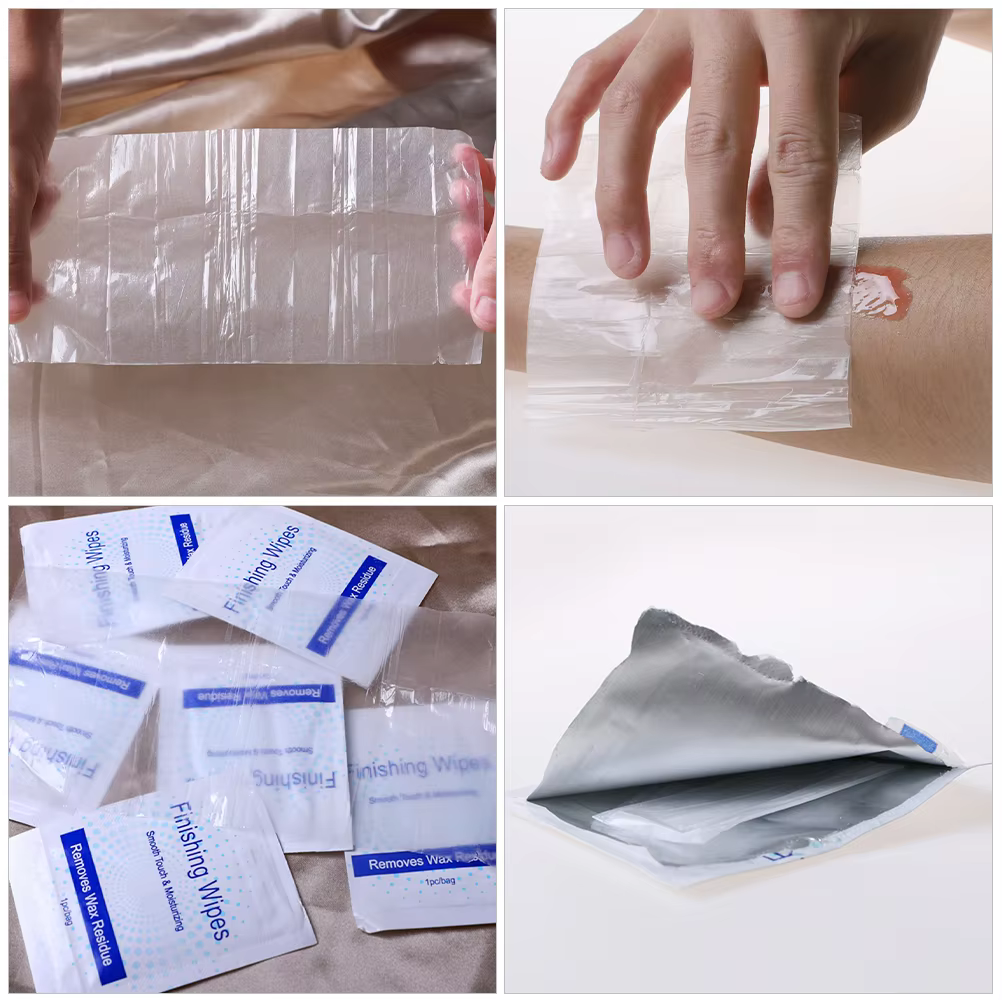 20 pièces épilation cire nettoyage huile Pack corps bandes dissolvant