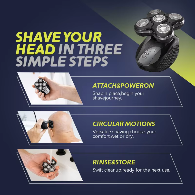 Tête de rechange compatible avec le rasoir électrique Remington Bald Head Balder Pro XR7000 & XR1500 & XR1501