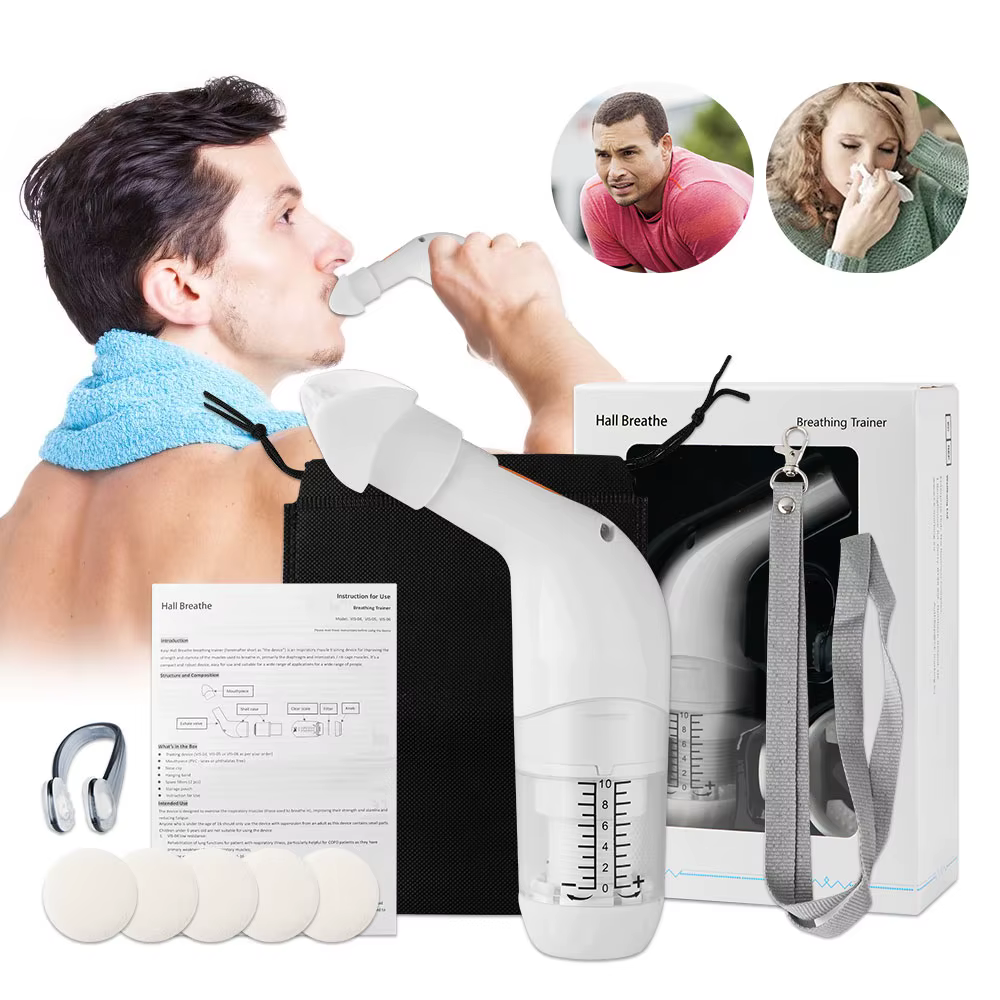 Entraîneur de respiration pulmonaire Portable, exercice musculaire inspiratoire, thérapie respiratoire, appareil d'entraînement de la respiration de la Pneumonia, soins de santé