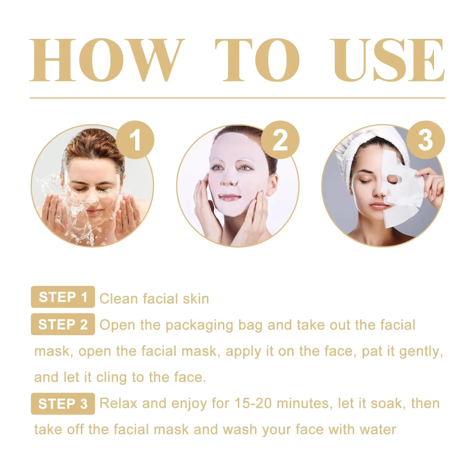 Masque facial coréen au collagène anti-rides, atténue les ridules, anti-âge, raffermit la peau, hydrate, éclaircit, soin de la peau