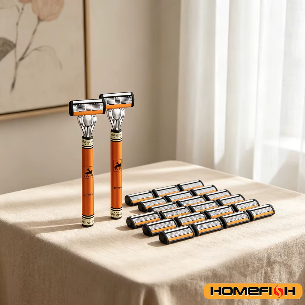 Lame de rasoir à 6 couches en acier inoxydable pour homme