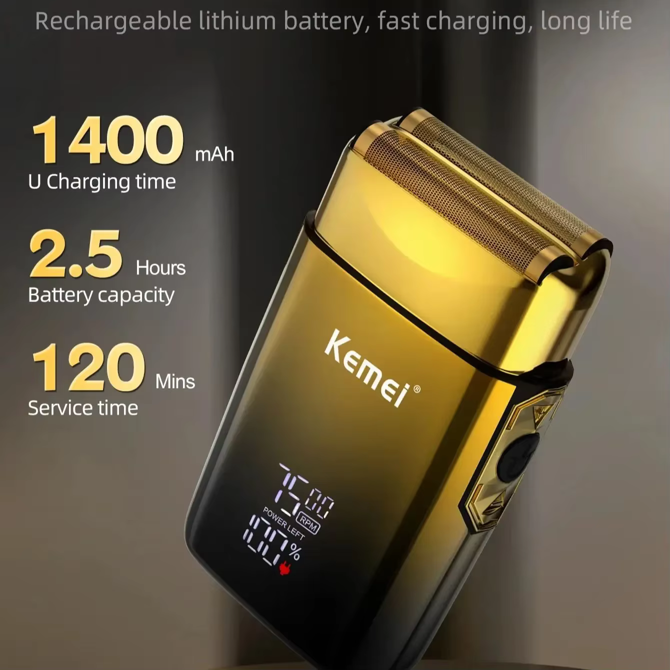 Kemei TX10 rasoir électrique cheveux Rechargeable visage et barbe feuille
