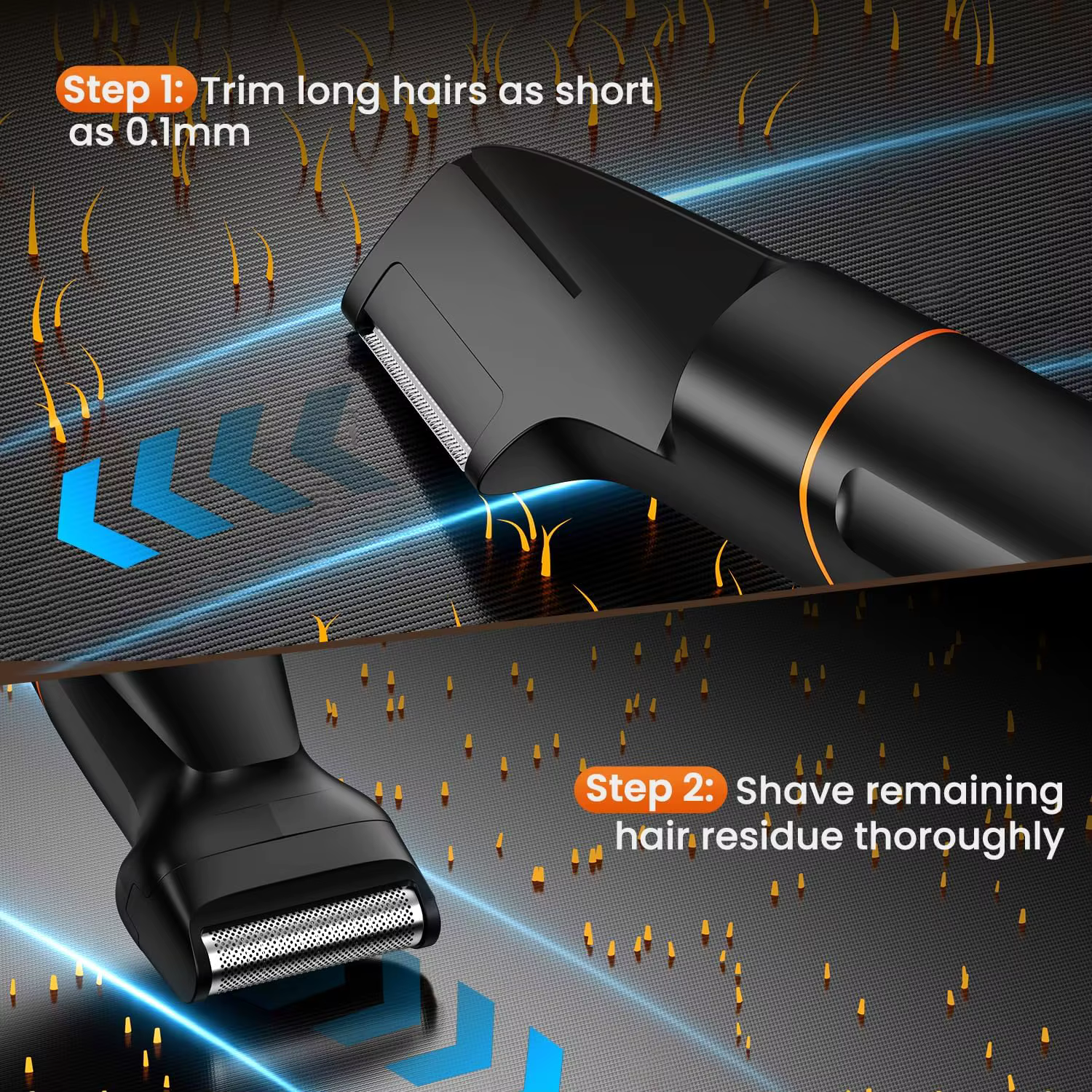 MAXGROOM Manscape corps tondeuse 4 en 1 IPX6 étanche pubien et aine rasage électrique Kit de toilettage pour hommes nez