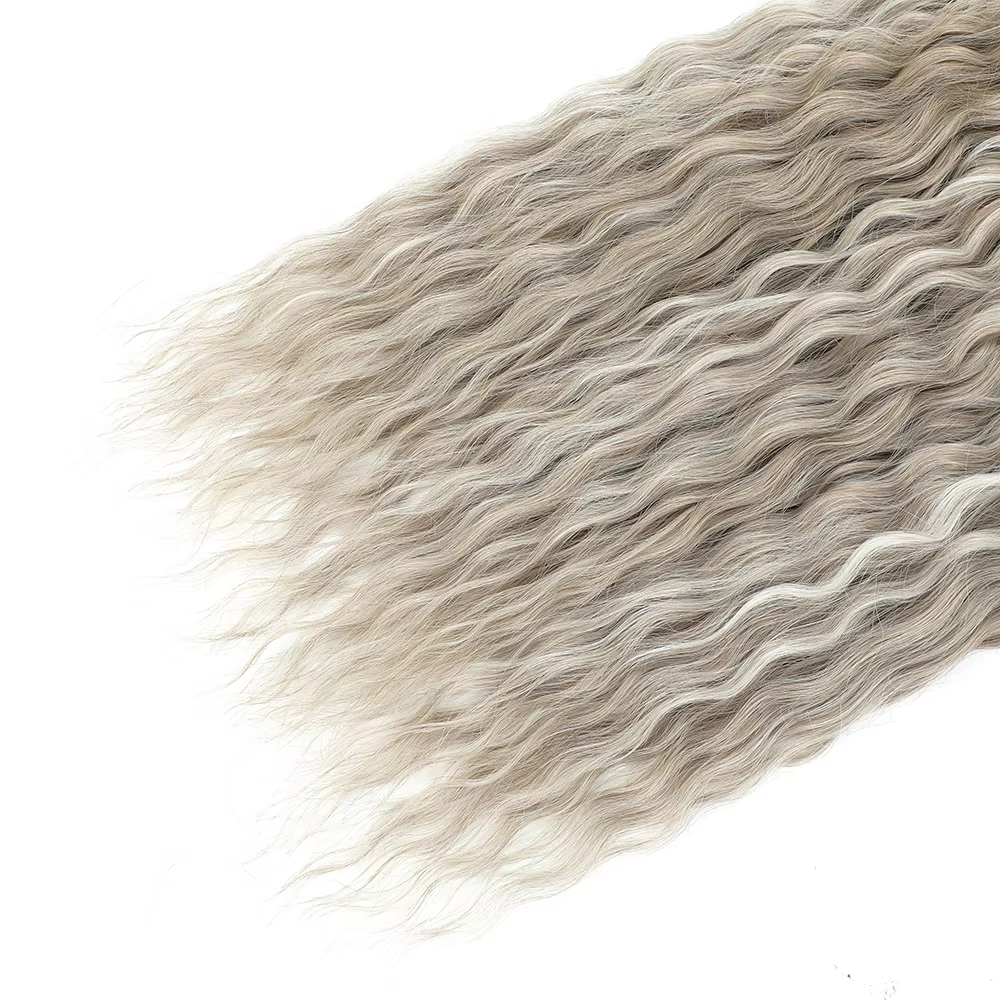 22 "300g Curl Crochet cheveux Ombre gris Orange Blonde synthétique vague d'eau torsion Crochet cheveux Afro boucles tressage Extension de cheveux