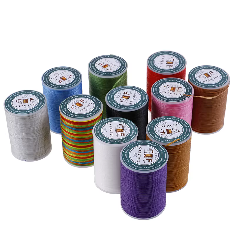 Fil ciré 0.8mm 90m, cordon en Polyester, Machine à coudre, couture pour l'artisanat, 1 pièce