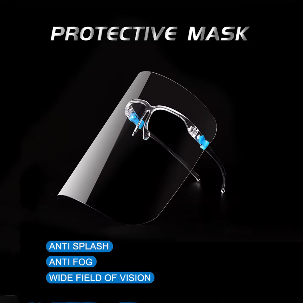 Bouclier facial Transparent de cuisine, lunettes Anti-huile et oignon, masque de protection Anti-poussière, outils de cuisine réutilisables