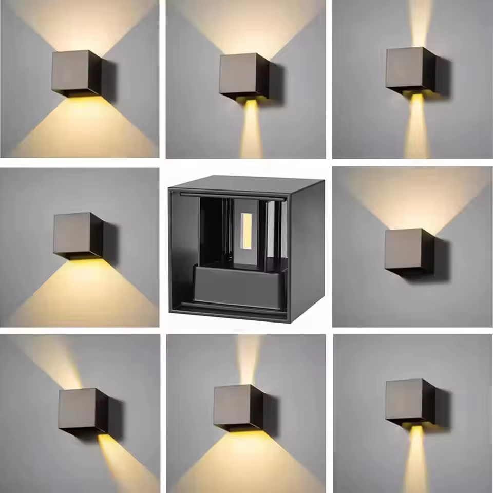 Lampe murale extérieure moderne étanche 6W 12W, en aluminium blanc ou noir, pour garage, porche et autres applications extérieures