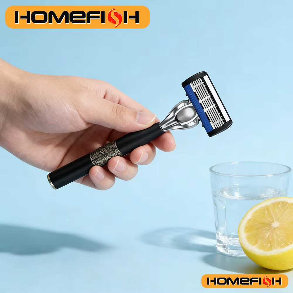 Rasoir manuel pour hommes en acier inoxydable à 6 couches
