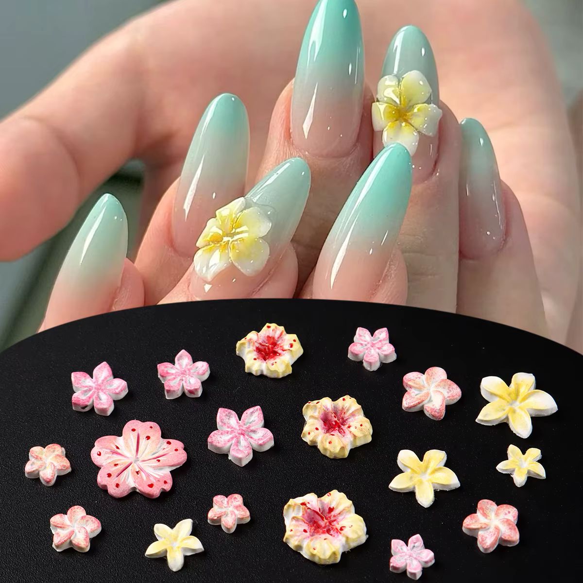 Moule en silicone pour nail art motif fleur d'hibiscus