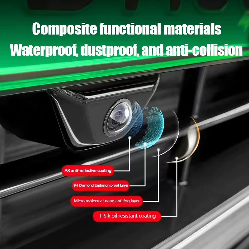 Housse de protection pour caméra de voiture, 360° ° Objectif de caméra de recul panoramique haute définition, avec housse de protection étanche et anti-poussière