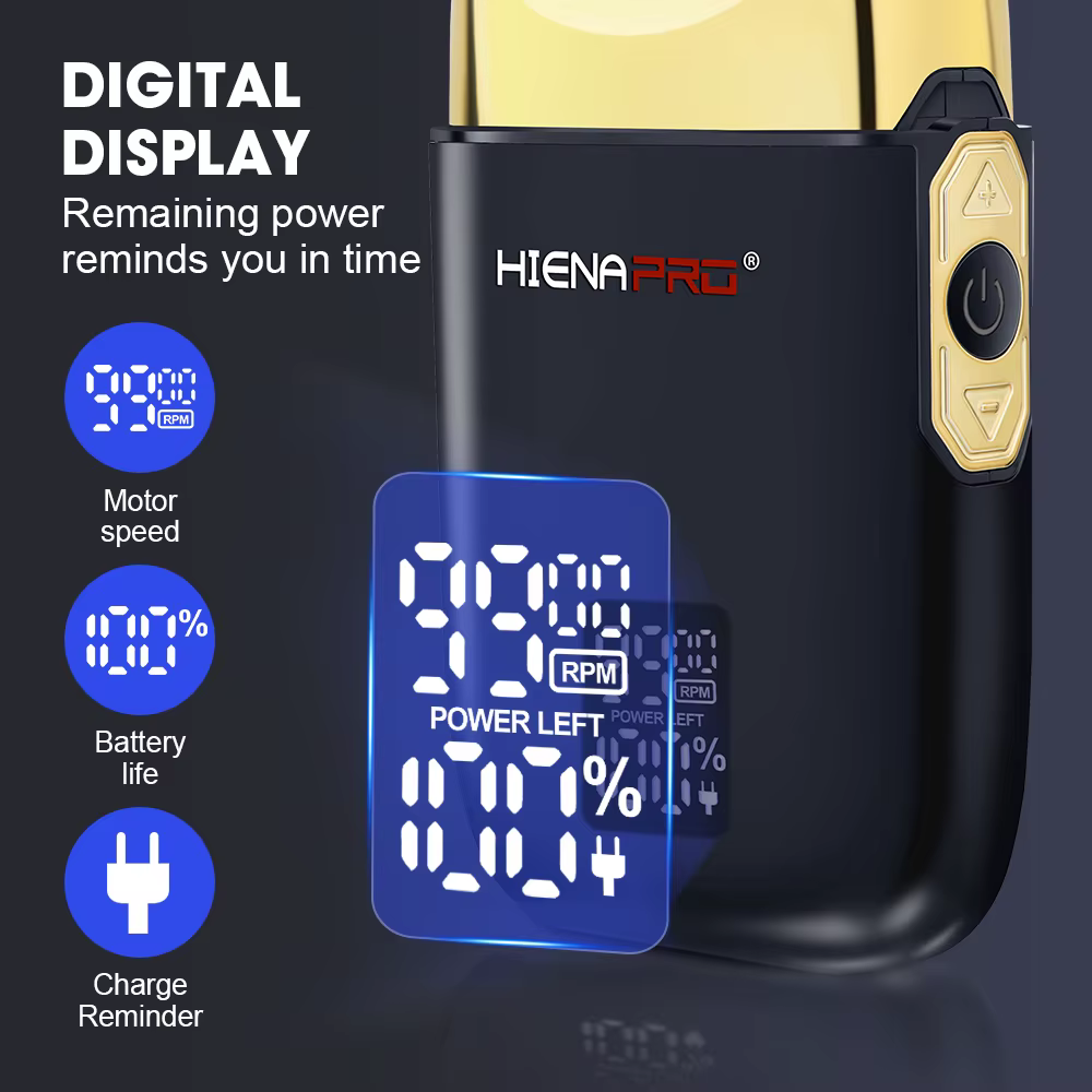 HIENA machine à raser hommes rasoir électrique tondeuse à cheveux boîtier en métal Rechargeable Pro