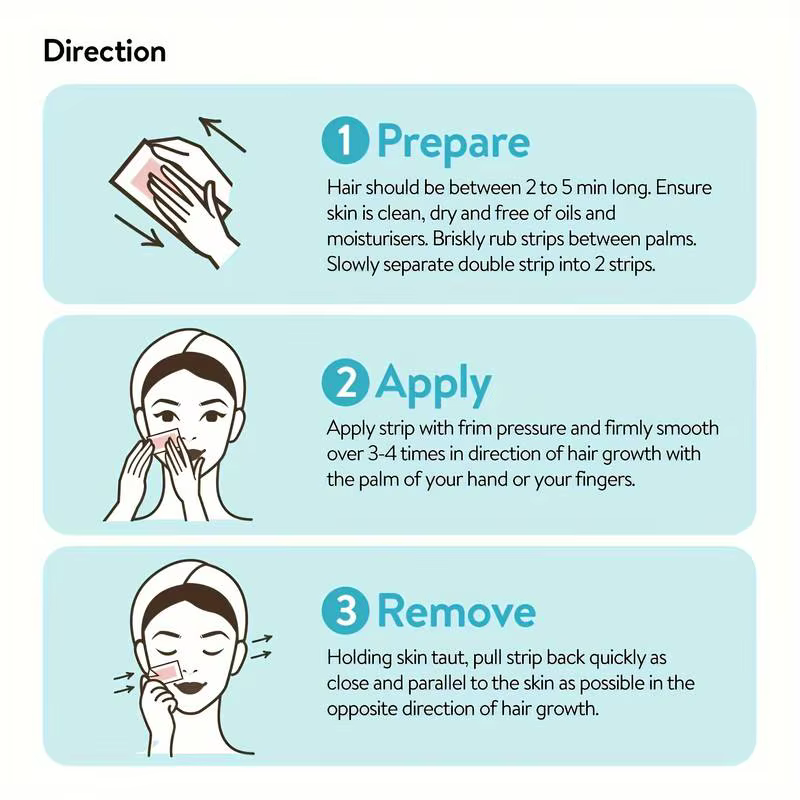 20/40 pièces bandes de cire pour les lèvres du visage