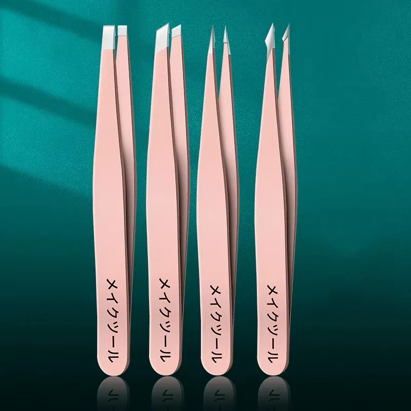 4 ensembles de pinces roses pour le nettoyage quotidien des sourcils