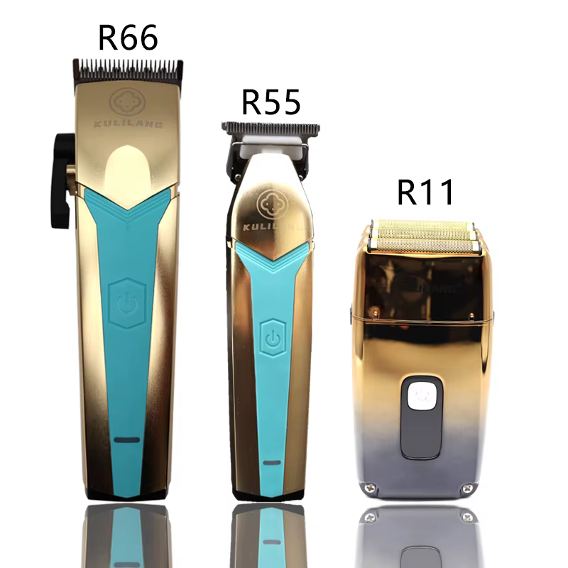 Kulilang R66 R55 R11 Kit de tondeuse à cheveux professionnelle pour hommes