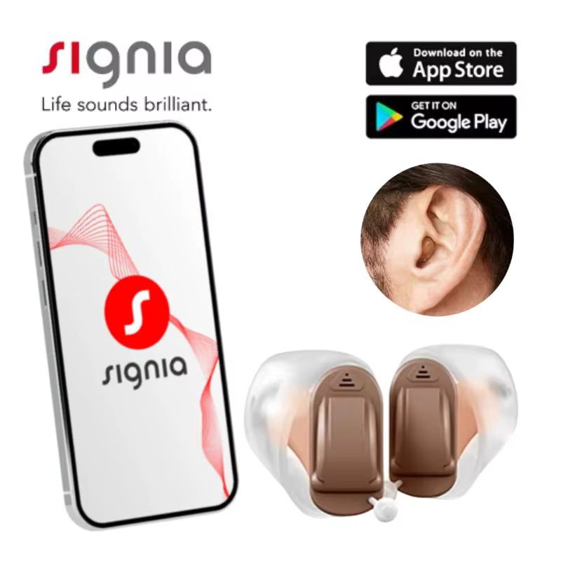 Prothèse auditive numérique Signia Run Click 8 canaux ITC CIC intra-auriculaire invisible, contrôle du volume via application, auto-programmable pour Android
