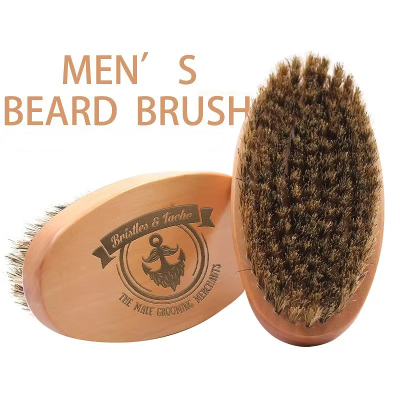 Hommes rasage barbe brosse sanglier 100% cheveux Style peigne poils 360 courbe vague