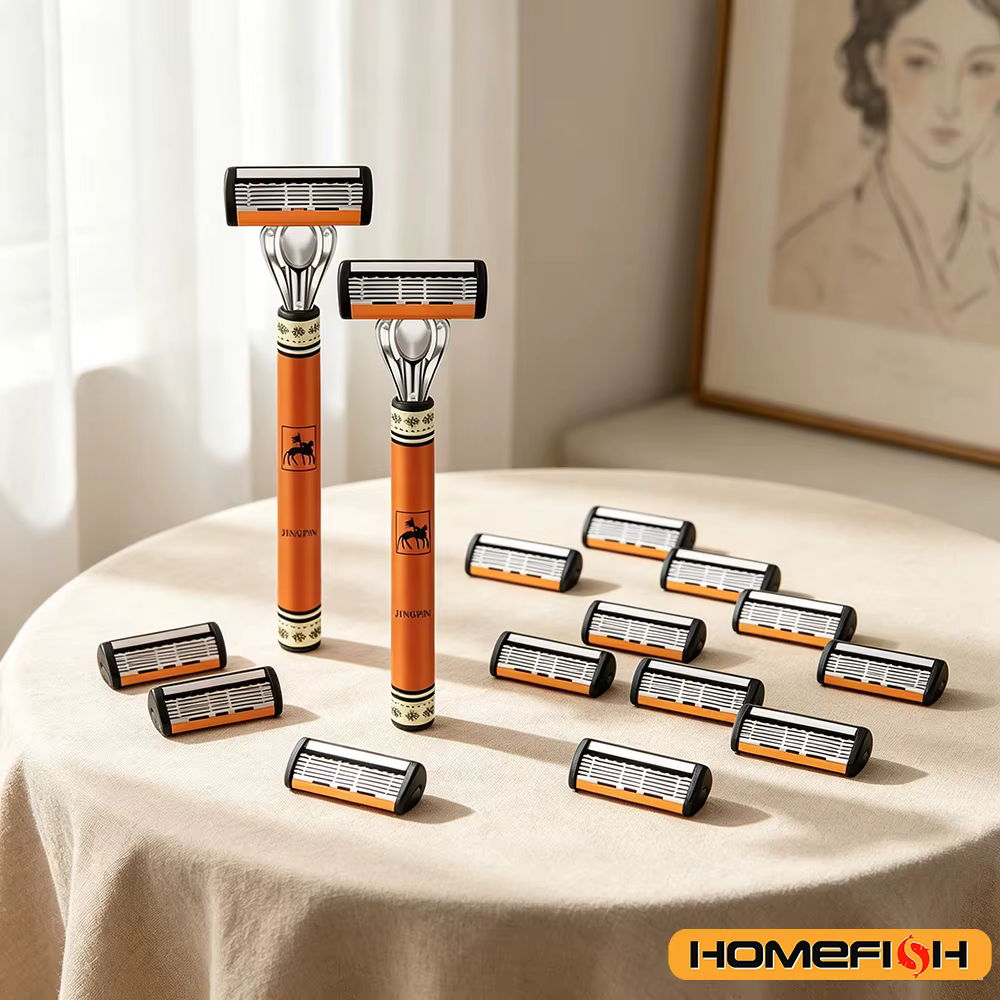 Lame de rasoir à 6 couches en acier inoxydable pour homme