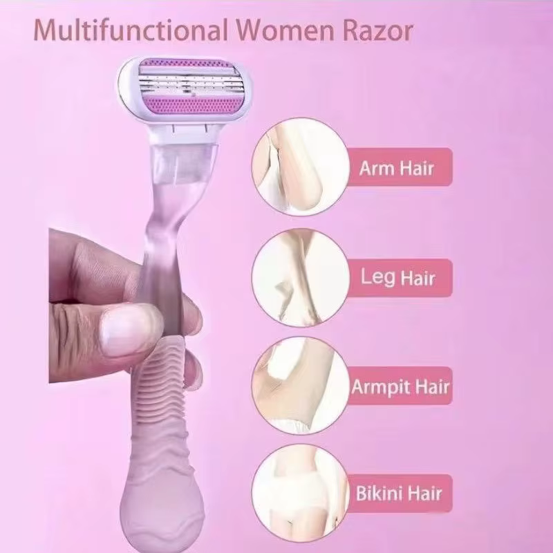 Rasoir de sécurité avec 1 poignée et 4/8 lames pour femmes