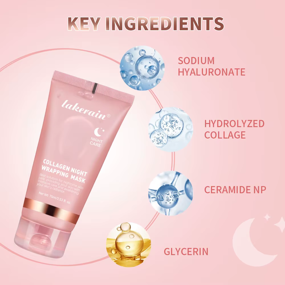 Masque Coréen Anti-Âge au Collagène Profond, Masque Peel-Off Bio Liftant pour le Visage, Masque de Nuit Enveloppant pour Femme