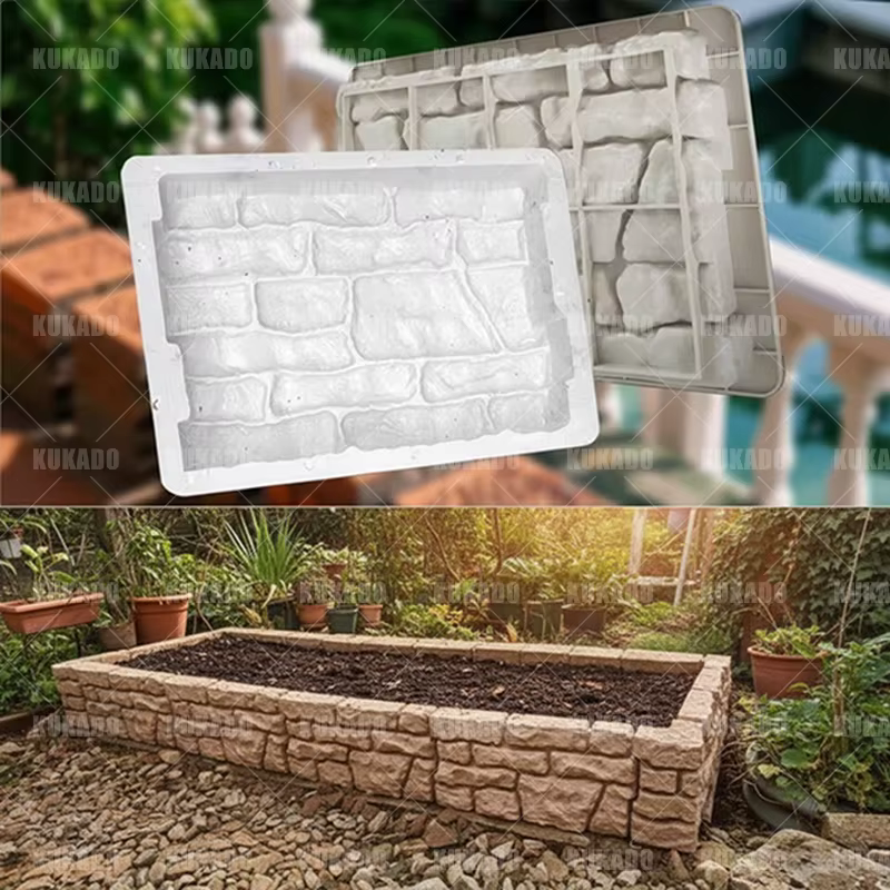 Clôture de parterre de fleurs, brique, moule en ciment, rénovation de cour, ceinture verte, Imitation pierre, brique ancienne, produits en béton préfabriqués