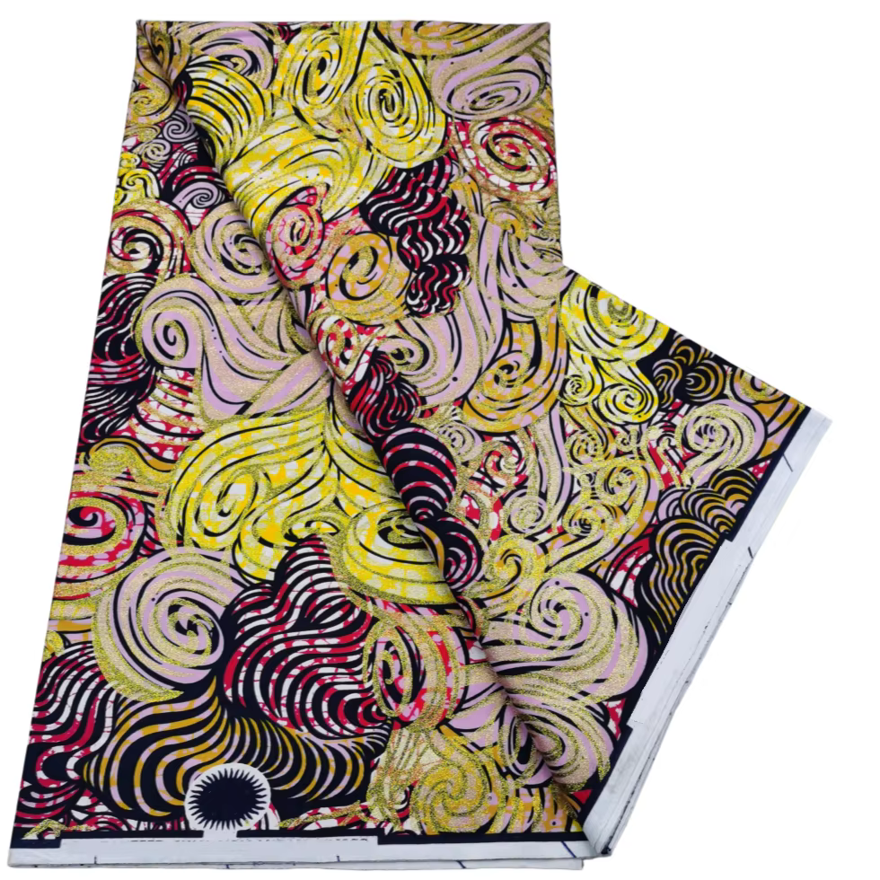 Grand Gold Wax 100% Coton Doux Batik 2025 Tissu Wax Africain Véritable de Haute Qualité Garantie Originale pour Femmes Nigérianes Pagne