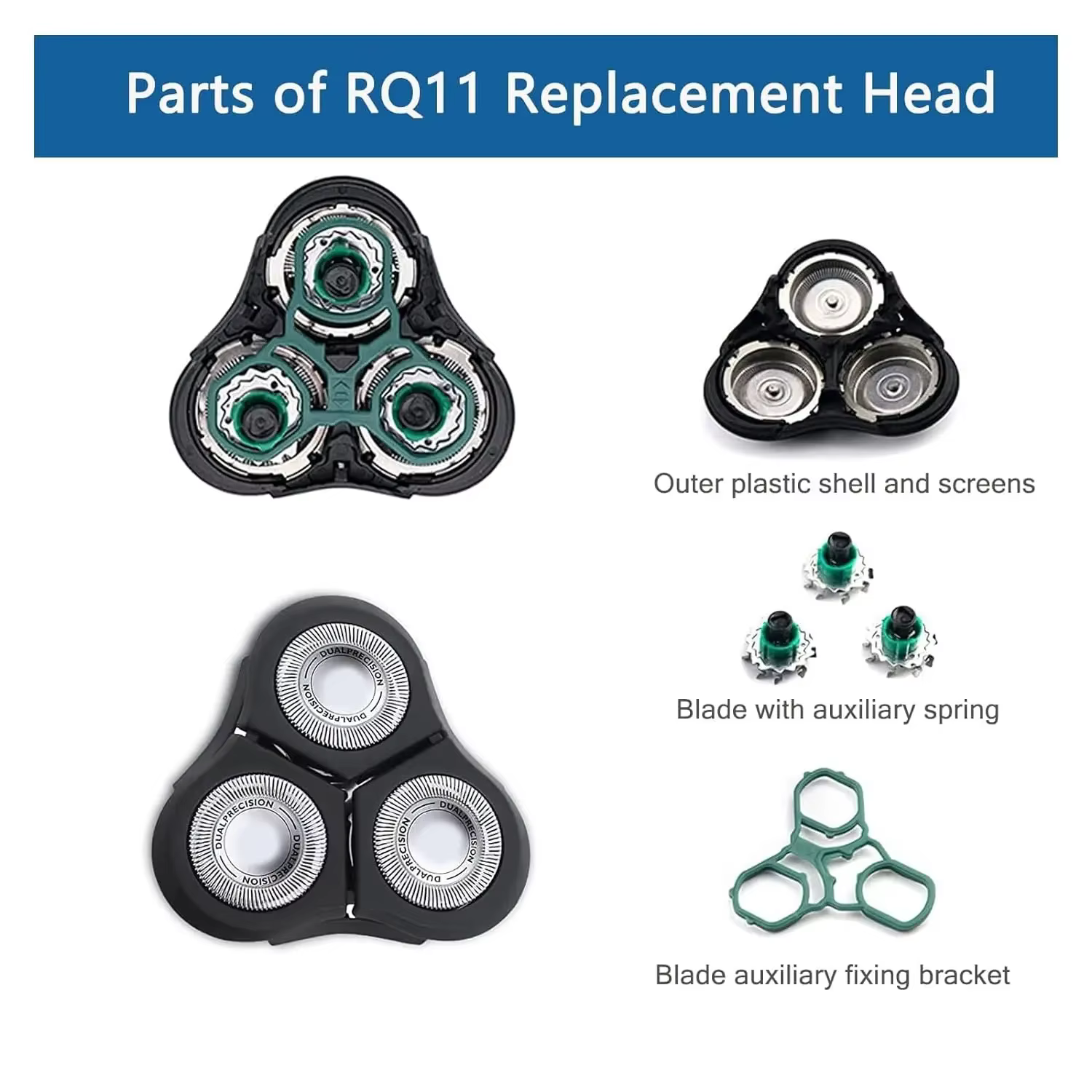 Tête de rechange Rq11 pour Philips Norelco Sensotouch 1150x