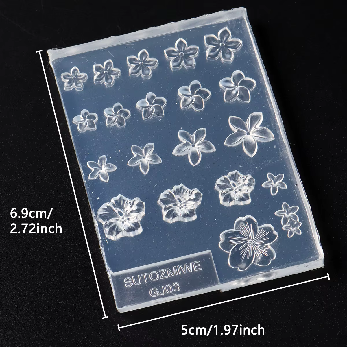 Moule en silicone pour nail art motif fleur d'hibiscus