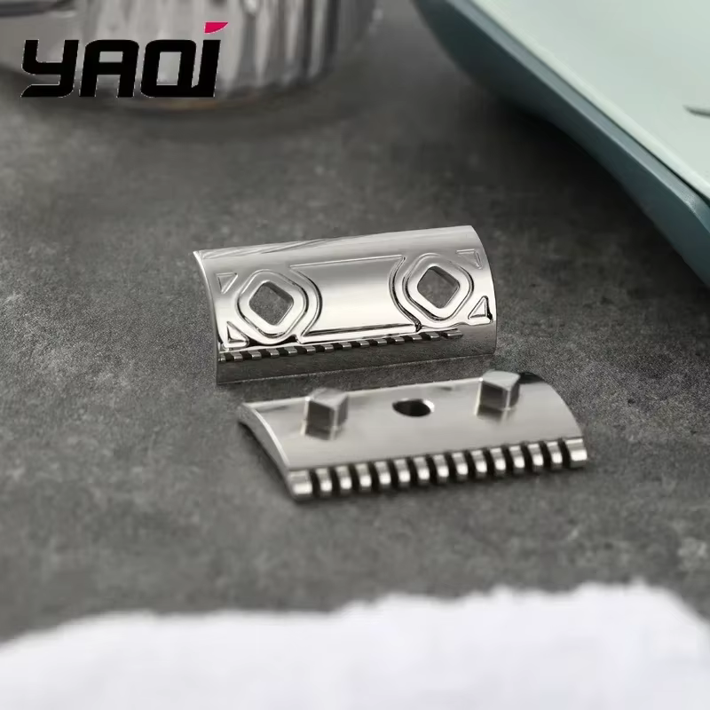 Tête de rasoir en acier inoxydable YAQI Harlequin 316, tête de rasoir de sécurité polie en acier inoxydable avec écart de lame de 0.90mm