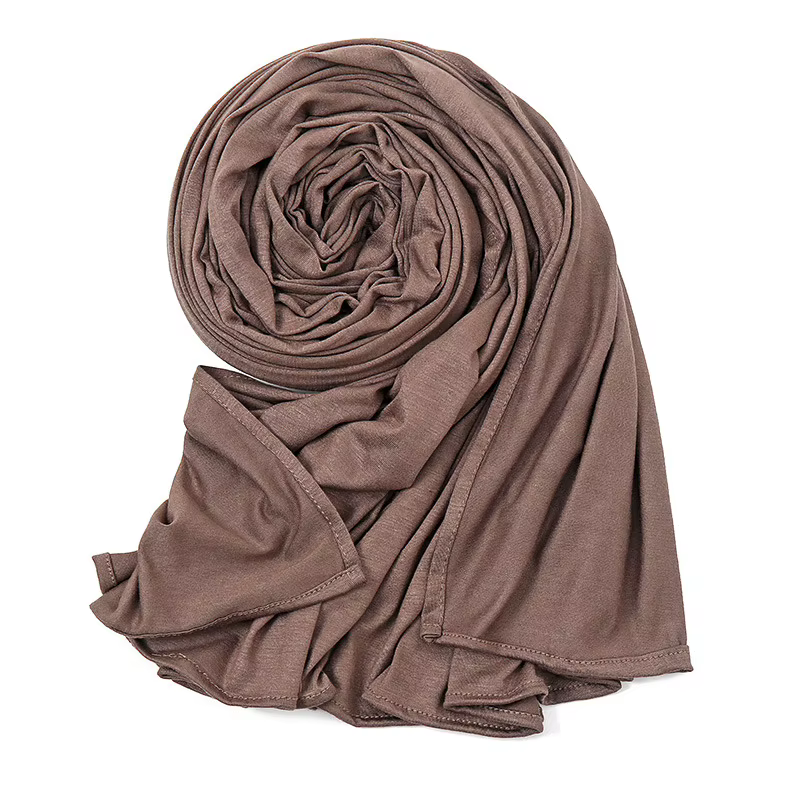 Écharpe Hijab en Jersey Facile à vitation pour Femme, Fente Modal, Tissu Solide, Fin, Respirant, Doux, Protection Solaire, Pull, Tête Ronde