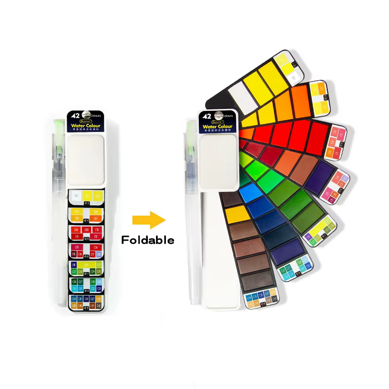 Ensemble d'aquarelle solide 18/25/33/42 couleurs, brosse à eau pour peinture, Pigment pour dessin, fournitures d'art