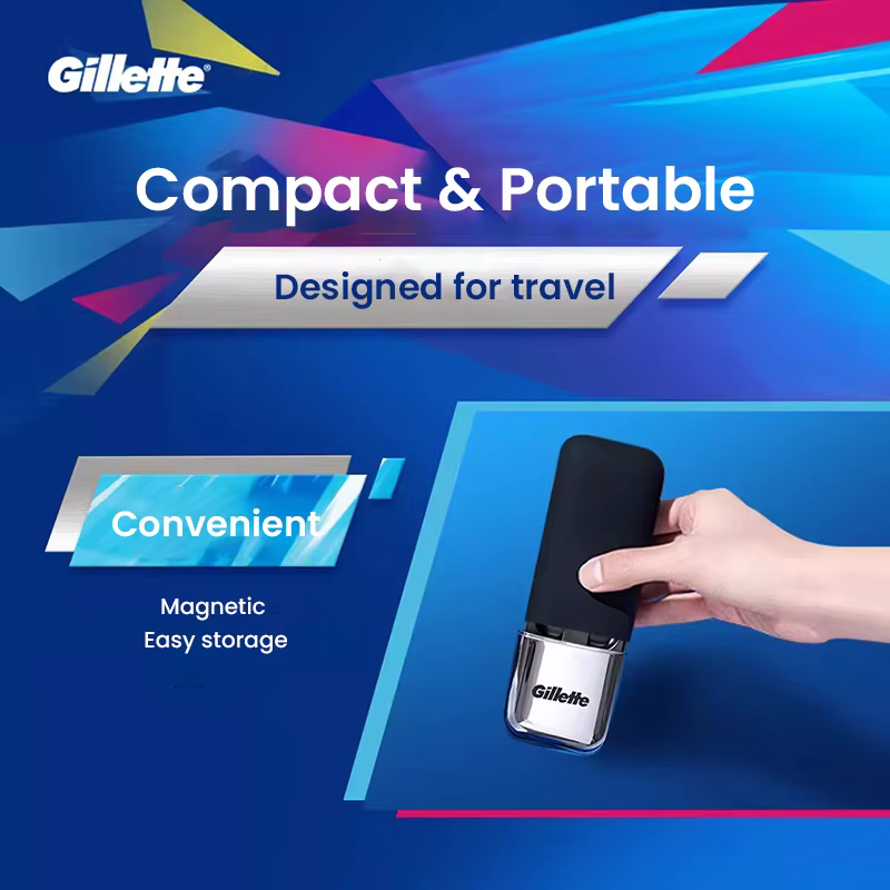 Étui de voyage portable pour rasoir manuel Gillette, boîte de rangement de protection pour rasoir, Gillette ktMagnetic Mach 3 Vector 3