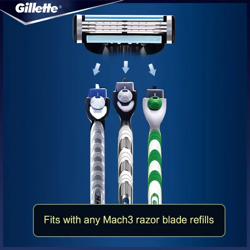 Véritable Gillette Mach 3 rasoir manuel pour hommes lames à 3 couches