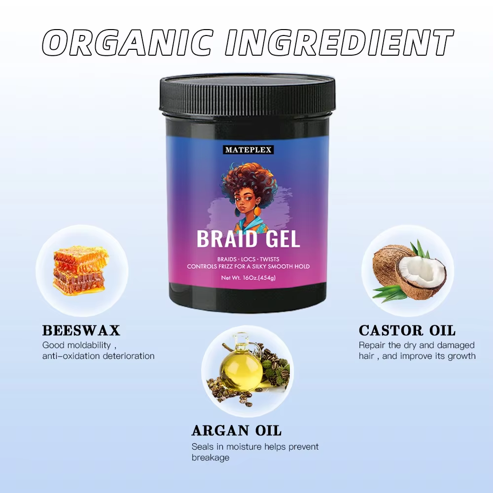 Braid Gel for Perfectly Styled Braids Twists Long Lasting Hair Braiding Gel Styling Control Smooth Non-Flaking Twist Styling Wax