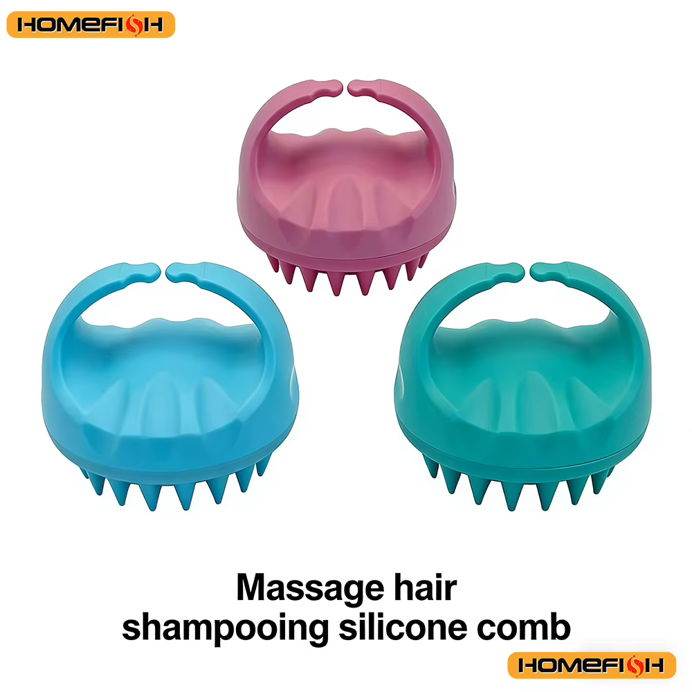 Brosse de massage pour shampoing nettoyant - Conception de la poignée, tête de brosse exfoliante, outil de soin pour le nettoyage des racines des cheveux