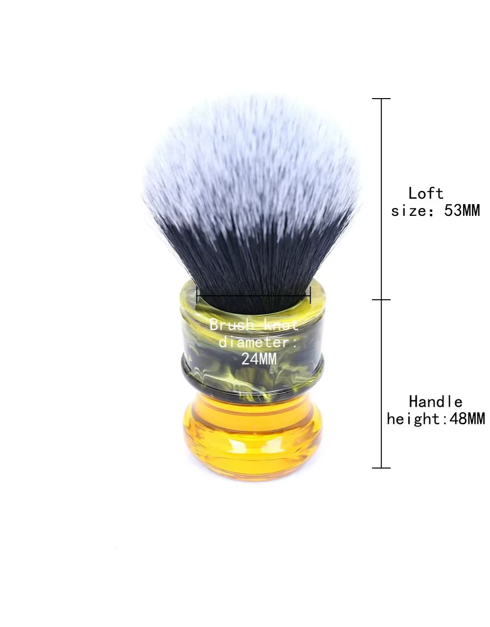 Yaqi 24MM hommes pinceaux de rasage humides Sagrada Familia noir/blanc smoking manche en résine de fibres synthétiques