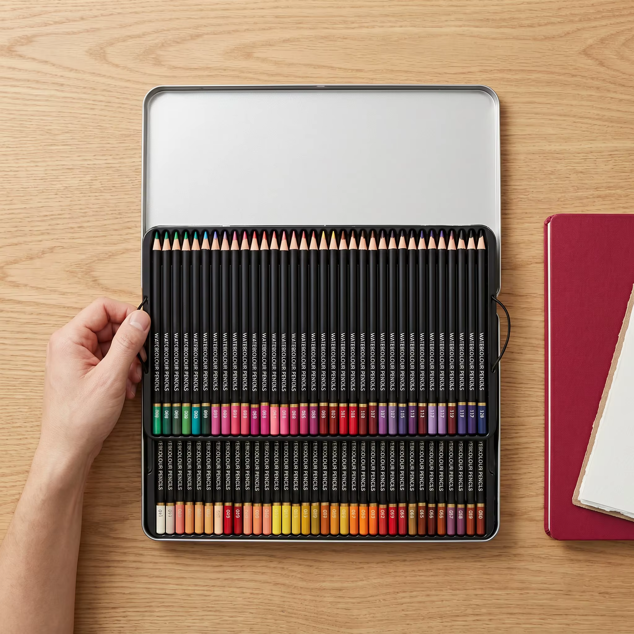 Ensemble de crayons aquarellables de 36/48 couleurs, magnifiques effets de mélange à l'eau ou à sec, idéal pour les livres de coloriage, crayons solubles dans l'eau
