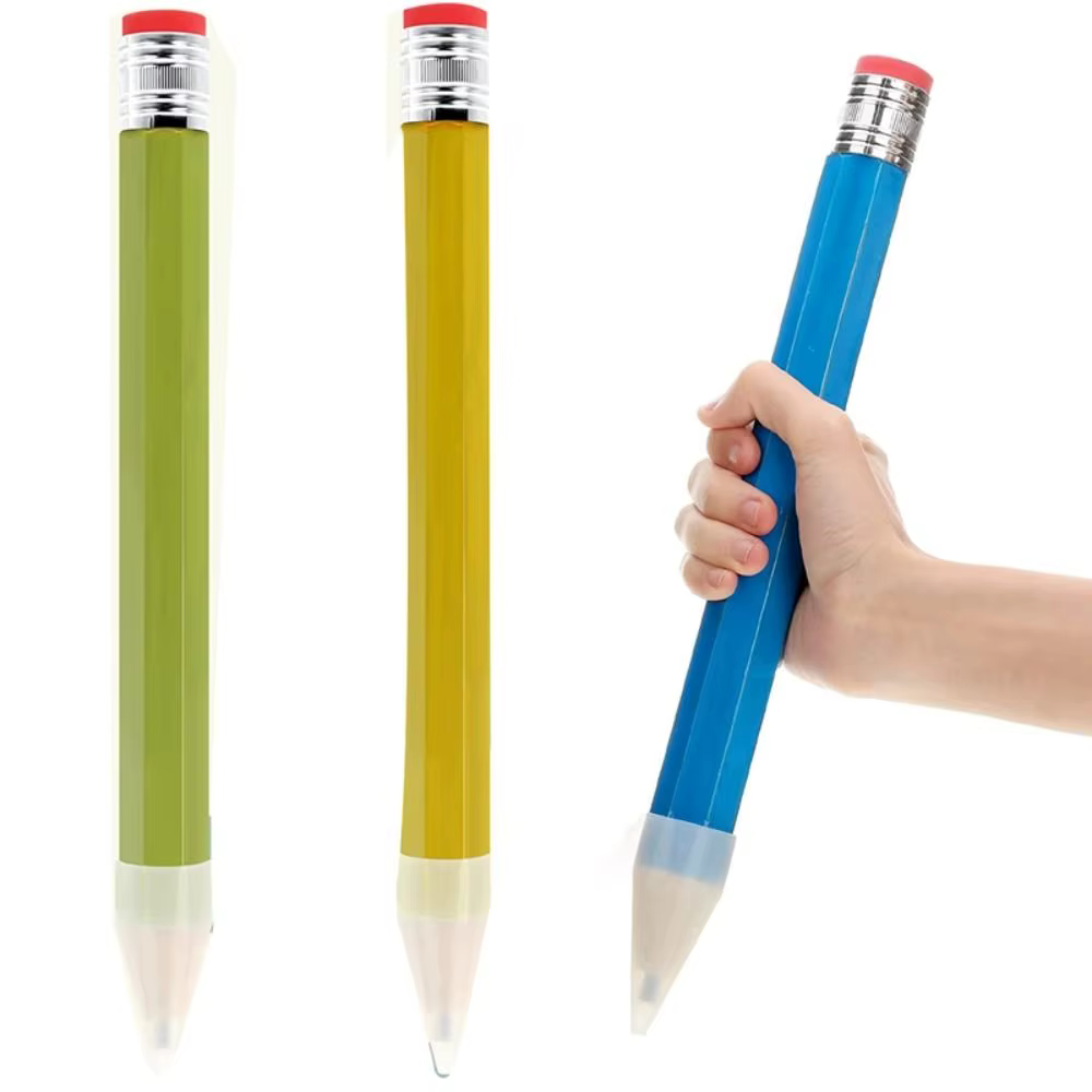 Grand crayon en bois de 35cm avec gomme pour artiste peintre, fourniture scolaire et de bureau, idée cadeau