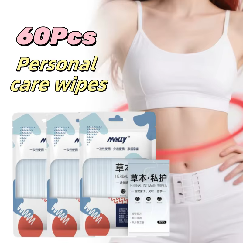 60Pathches femmes parties intimes lingettes de soin naturel à base de plantes intime antibactérien et Protection lingettes Weaker acidité formule douce